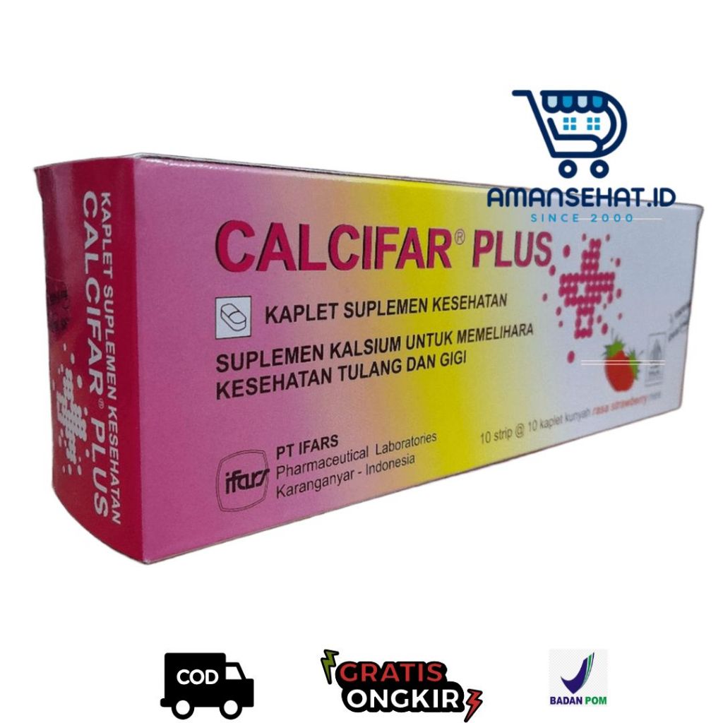 Jual Calcifar Plus 100 Kaplet Kalsium Dan Vitamin D3 Untuk Ibu Hamil ...