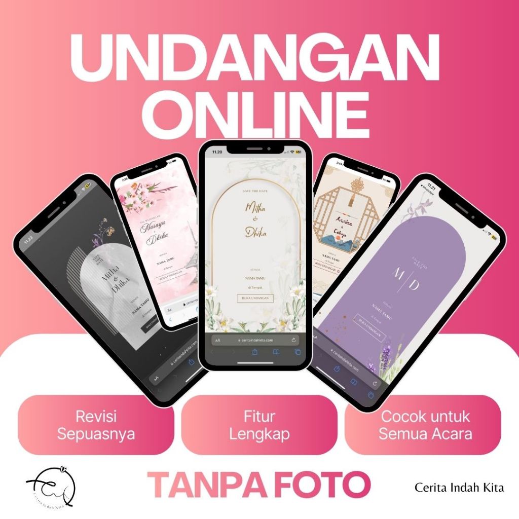 Undangan Digital Paket Tanpa Foto Undangan Online Undangan Website Wedding Invitation Undangan Pernikahan Murah dan Elegan