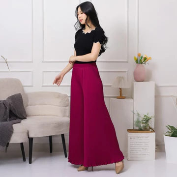 Celana Kulot Plisket Wavy Celana Kulot Flowy Pleated Cullote Pants Kulot Big Size