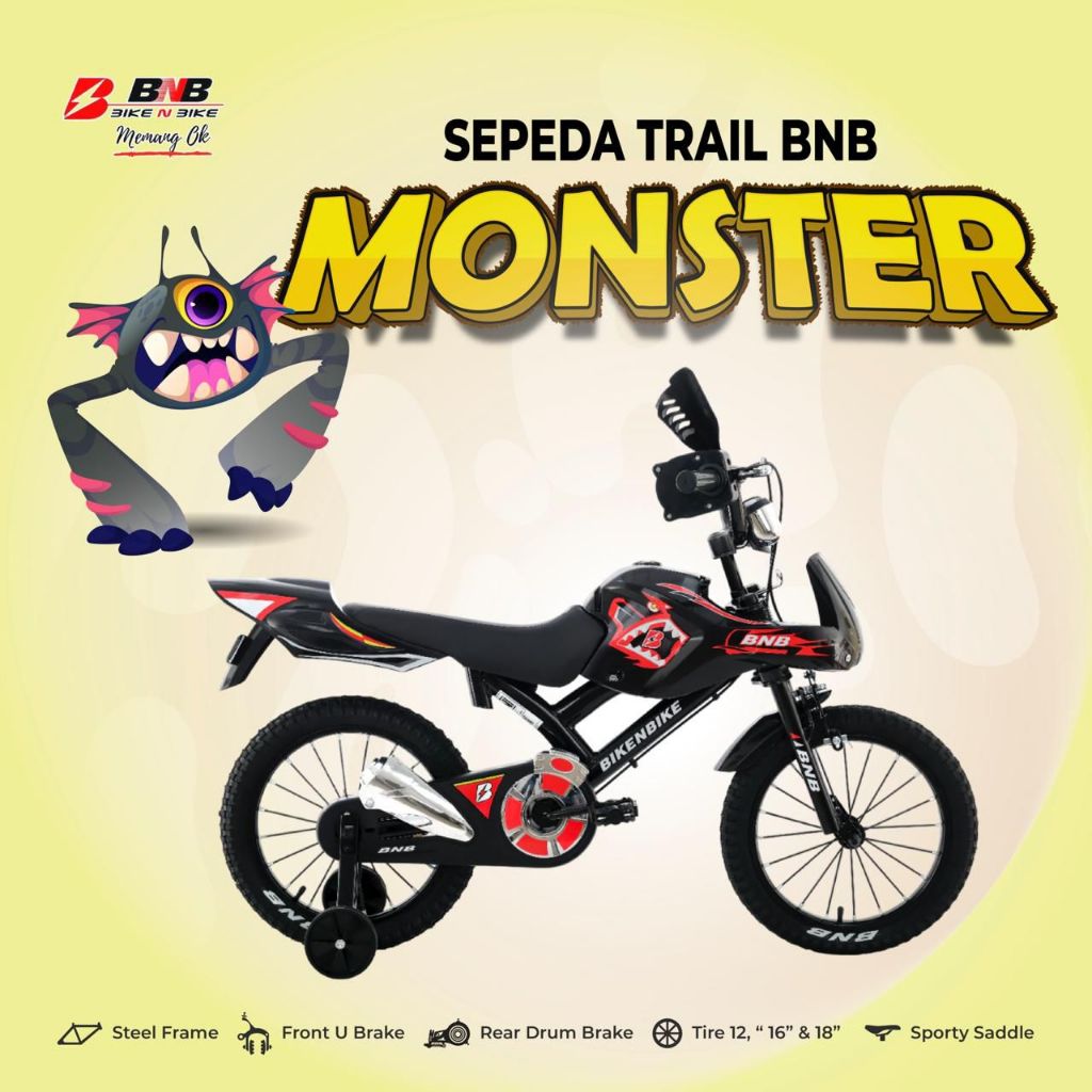 Jual Sepeda Anak 12 INCH BMX BNB Trail Monster Model Motor Cross sepeda ...