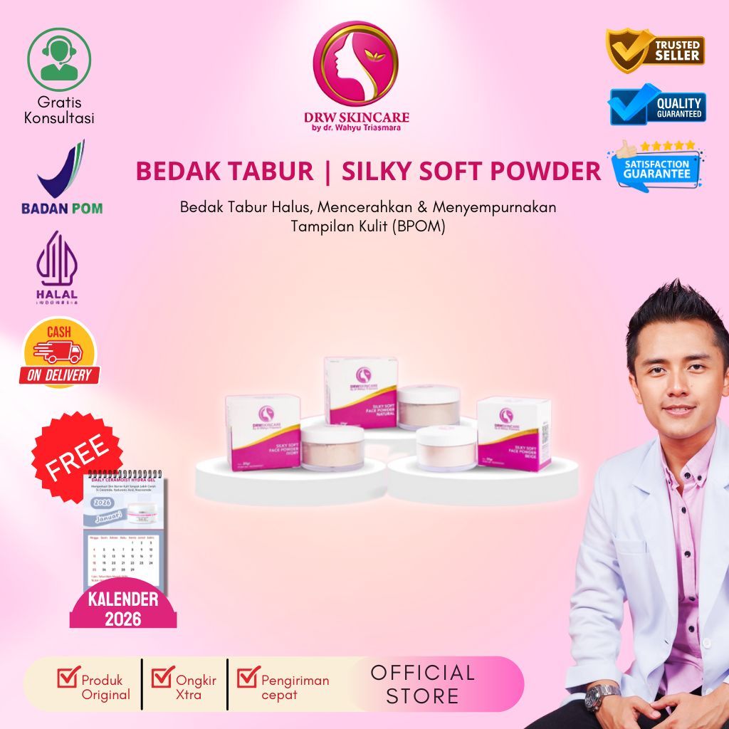 Jual SILKY SOFT POWDER DRW SKINCARE ORIGINAL | Bedak Tabur Mencerahkan ...