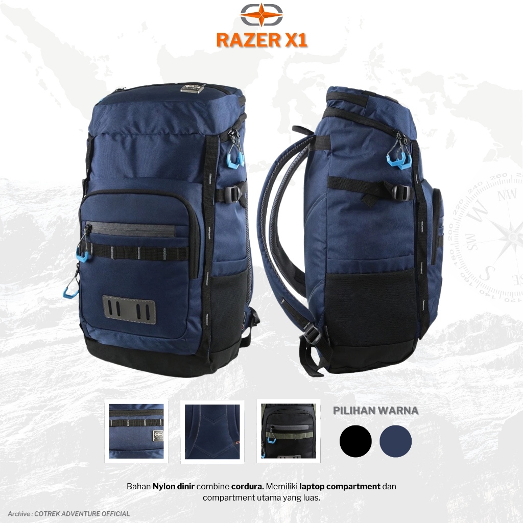 Jual Tas Ransel Backpack Razer X1 Cotrek Adventure | Shopee Indonesia