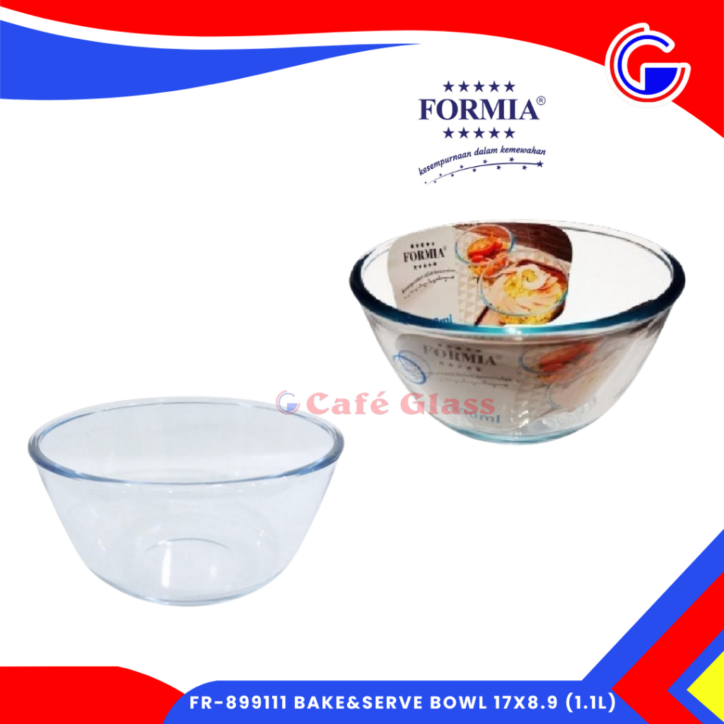 Loyang Kaca Oven - Mangkok Baking Formia 1100Ml - Fr-899111 Bake & Serve Bowl - Mixing Bowl Kaca