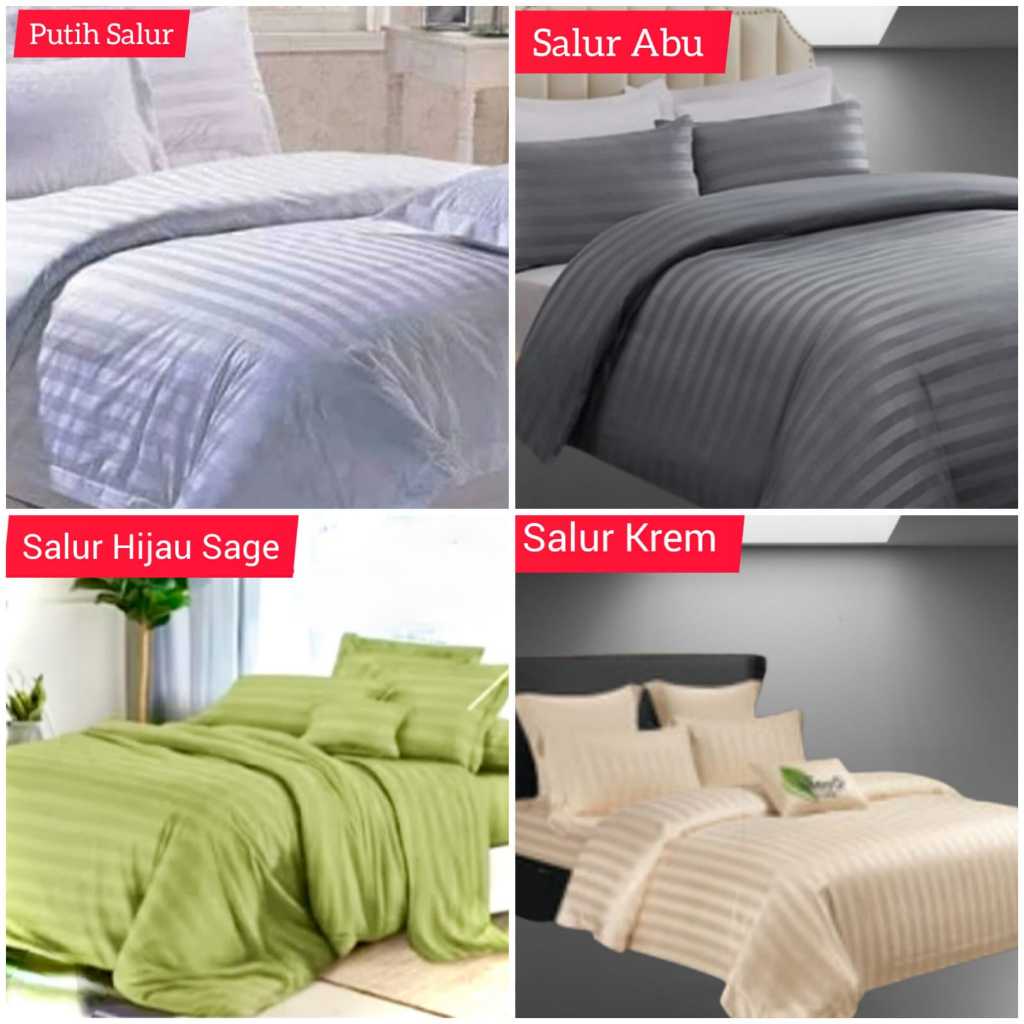 Jual Sprei Hotel Motif Salur Katun Polymicro Tinggi Kasur 20 cm, 25 cm ...