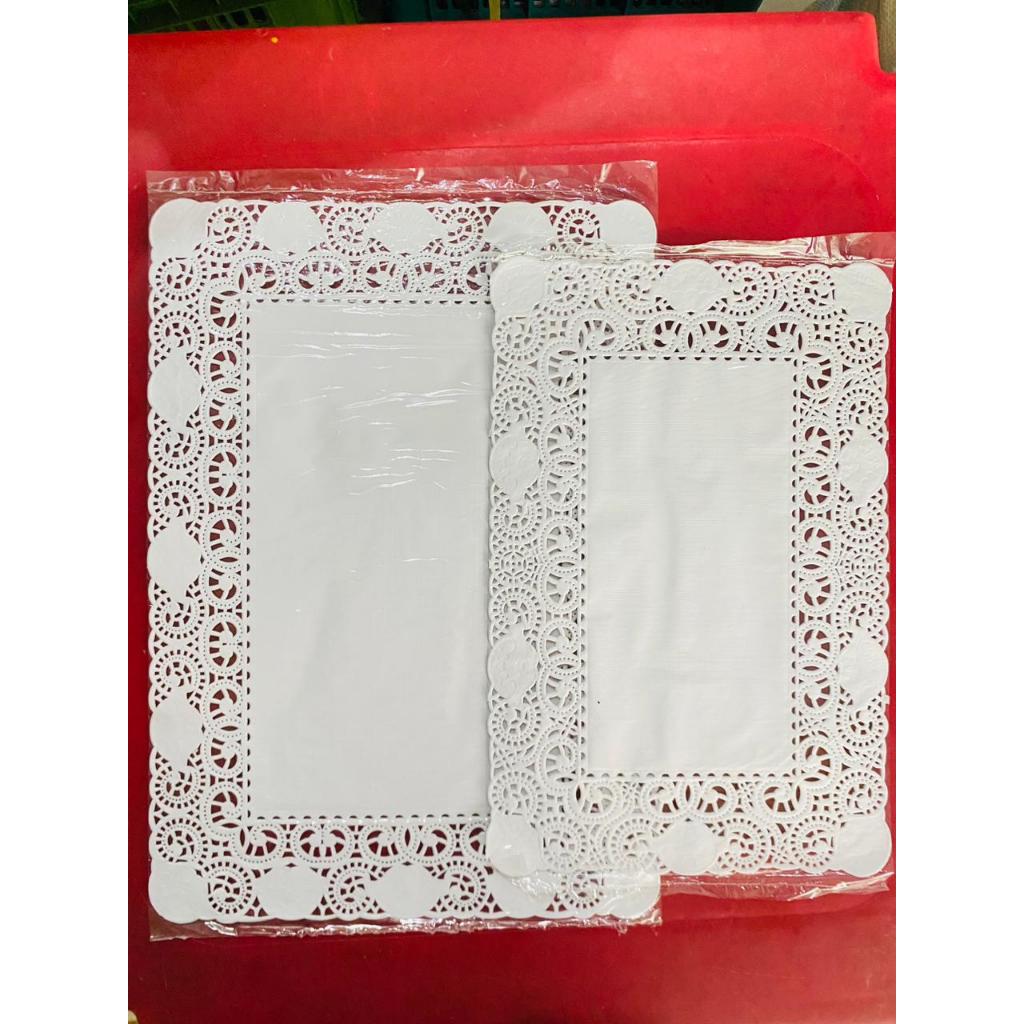 Jual Doilies Rectangular Paper 20x30 25x35 Isi 10 - Kertas Alas Nampan ...