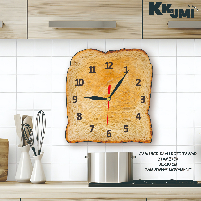 Jual Jam Dinding Roti Tawar / Dekorasi rumah aesthetic / Jam Dinding ...