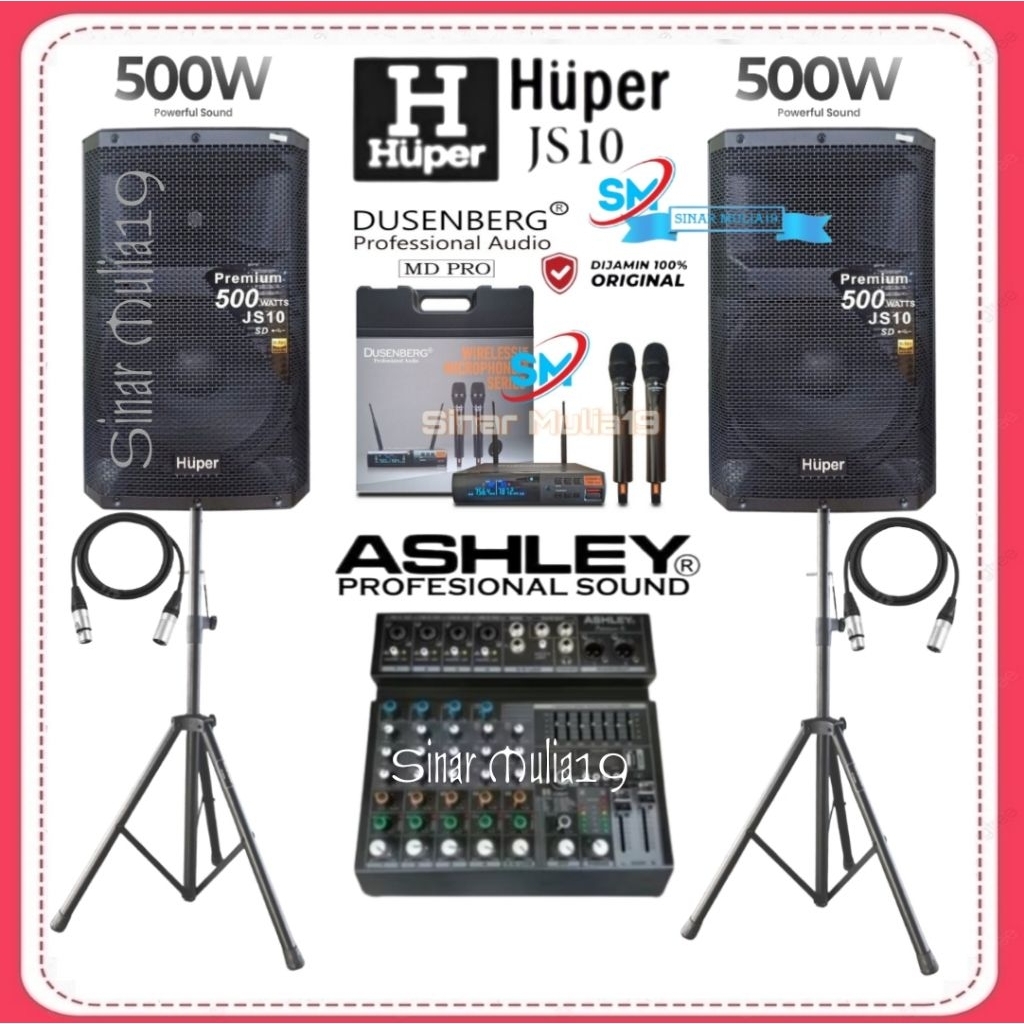 Jual PROMO PAKET SOUND SYSTEM HUPER JS10 MIXER ASHLEY PREMIUM 6 MIC ...