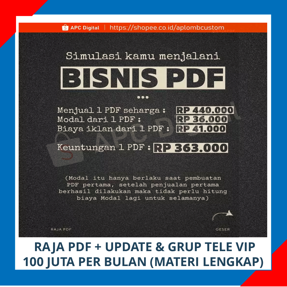 Jual RAJAPDF | Raja PDF + UPDATE & GRUP TELE VIP 100 Juta/Bulan dari ...