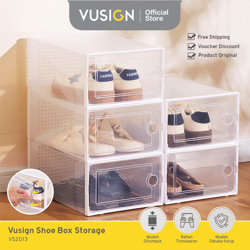 Jual Vusign Shoes Storage Box / Kotak Box Sepatu Lipat Tempat ...