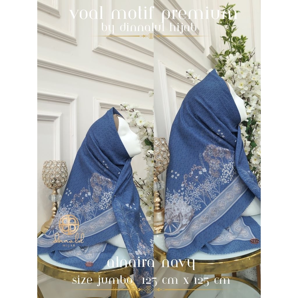 Hijab Segiempat Voal Motif SYAR'I WITH BOX By Dinnalulhijab