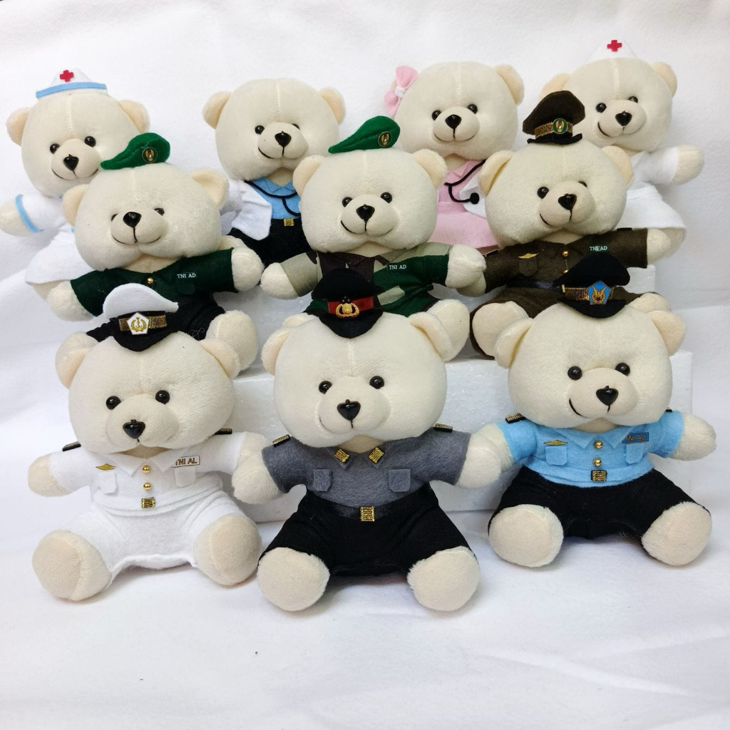 Jual Boneka bear profesi TNI cocok buat hadiah kado dll /tinggi 15cm ...