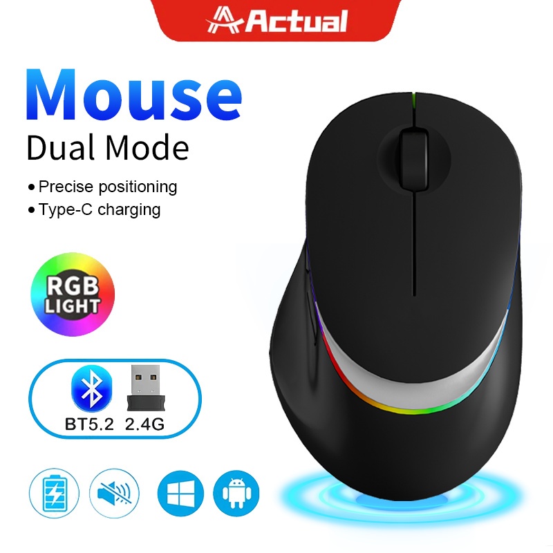 Jual Actual COD New Wireless Bluetooth Mouse Rechargeable Luminous ...