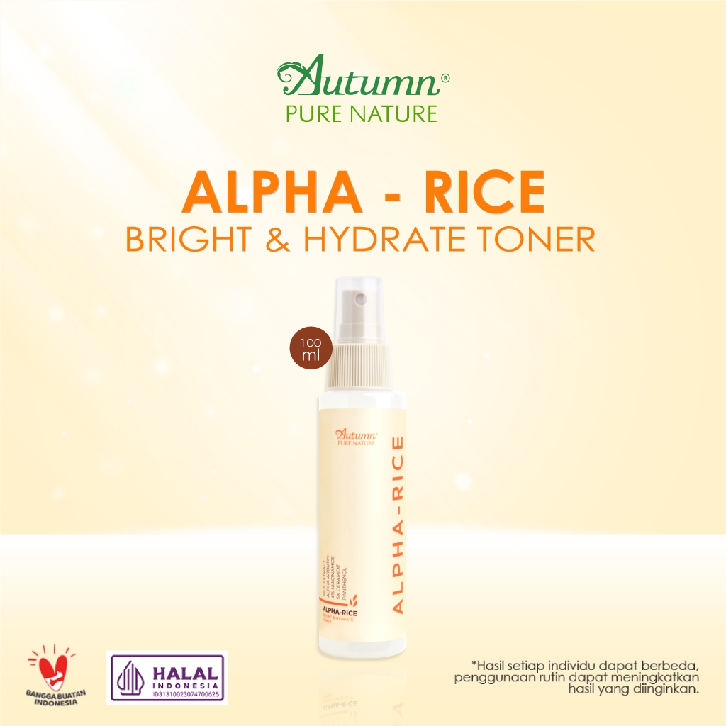 Jual Autumn Alpha Rice Bright Hydrate Toner 500ml (AART 100ML) | Shopee ...