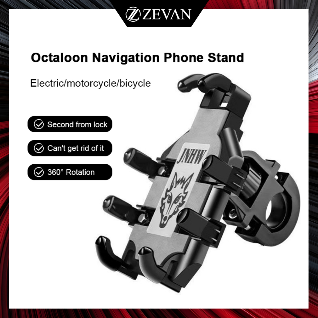 ZEVAN Holder HP Motor Universal Dudukan Ponsel Cakar Delapan Anti Getar Sepeda Braket