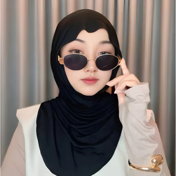 Hijab Instan Bergo Huma Bahan Jersey Cooltech Meleyot Pashmina Top Bisa Empat Model Size M