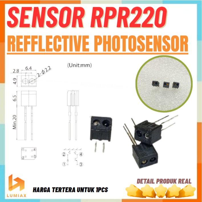 Jual Reflective Opto Sensor RPR220 Photoelectric Switch Sensor Cahaya ...