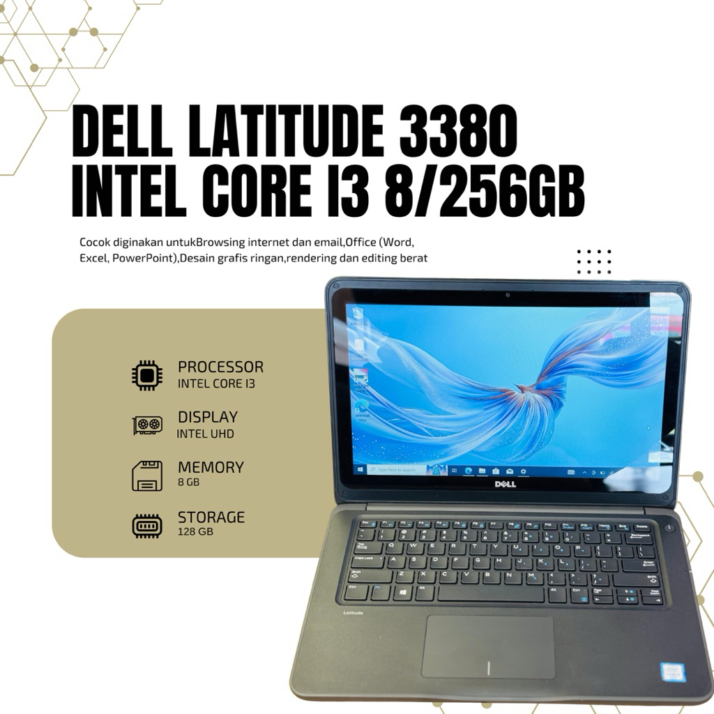 Jual Dell Latitude 3380 Intel Core i3 Memori 8 gb ssd 128gb/Layar ...