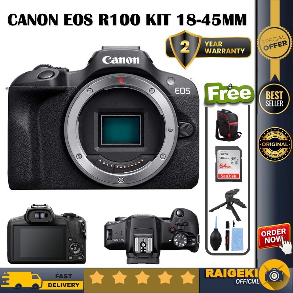 Jual Canon EOS R100 Body Only Mirrorless Camera GARANSI RESMI | Shopee ...