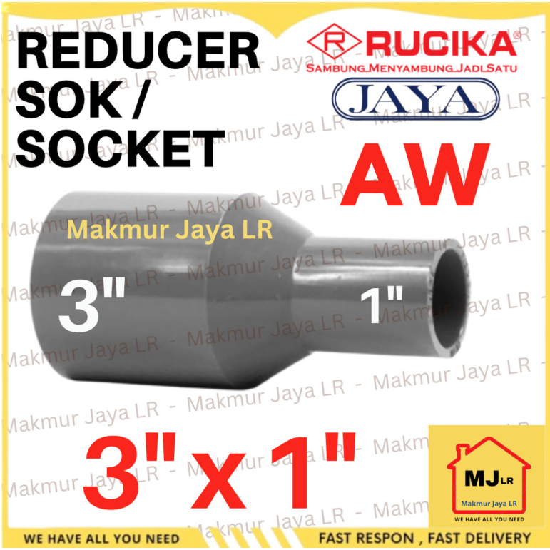 Jual ( Grosir ) Reducer Sok 3 x 1 inch PVC AW RUCIKA / AW MURAH JAYA ...
