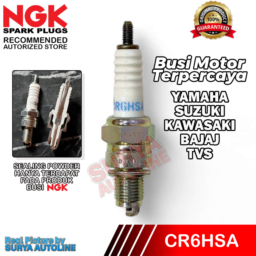 Jual BUSI MOTOR NGK ORIGINAL STANDARD CR6HSA UNTUK YAMAHA SUZUKI ...