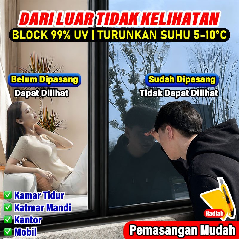 Jual [Blokir 99% Sinar UV]tiker Kaca Film One Way Anti Panas & Privasi ...