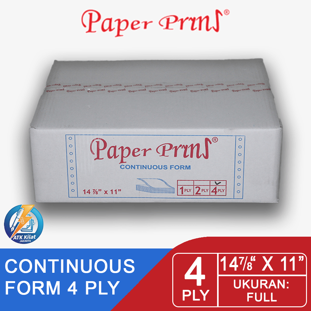 Jual KERTAS CONTINUOUS FORM 4 PLY PAPER PRINT 14 7/8 X 11 FULL FAKTUR ...