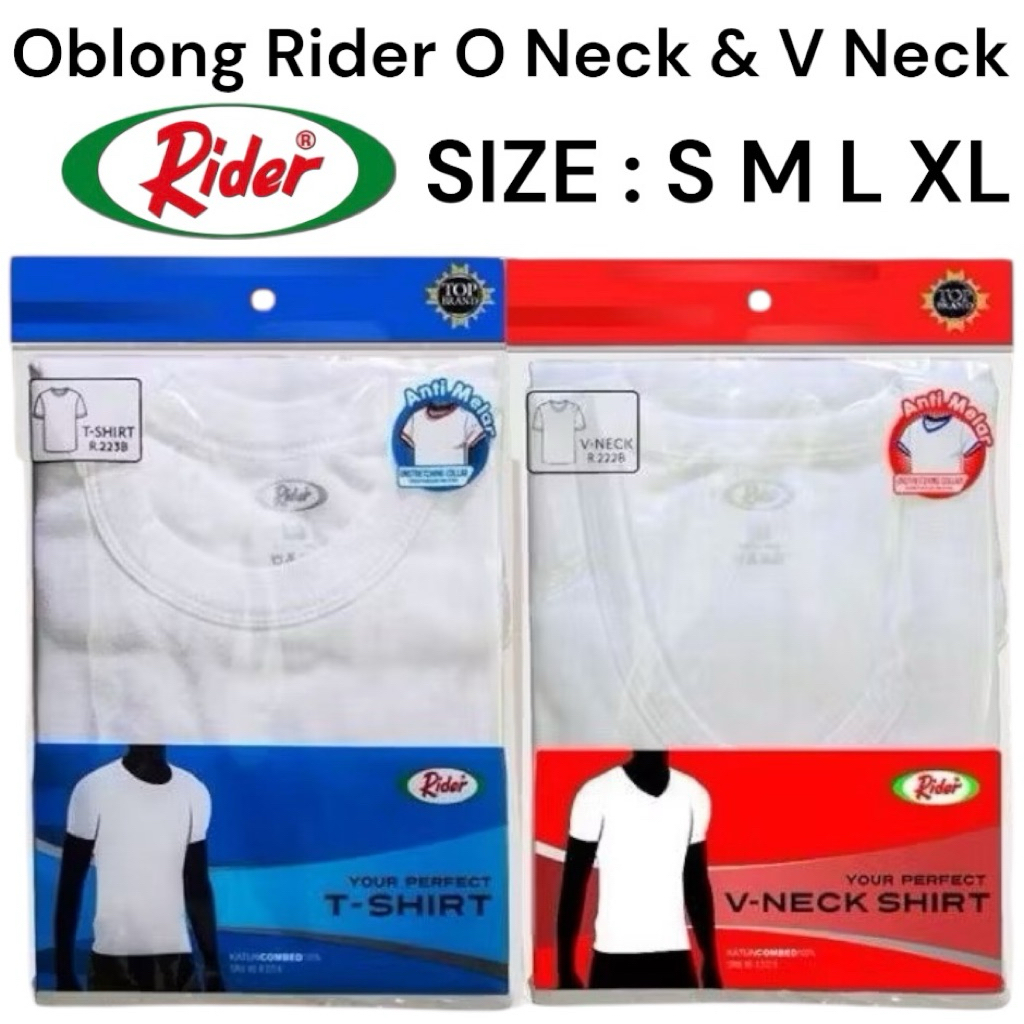 Jual Kaos Oblong RIDER PUTIH O Neck & V Neck ( 100% ORIGINAL RIDER ...