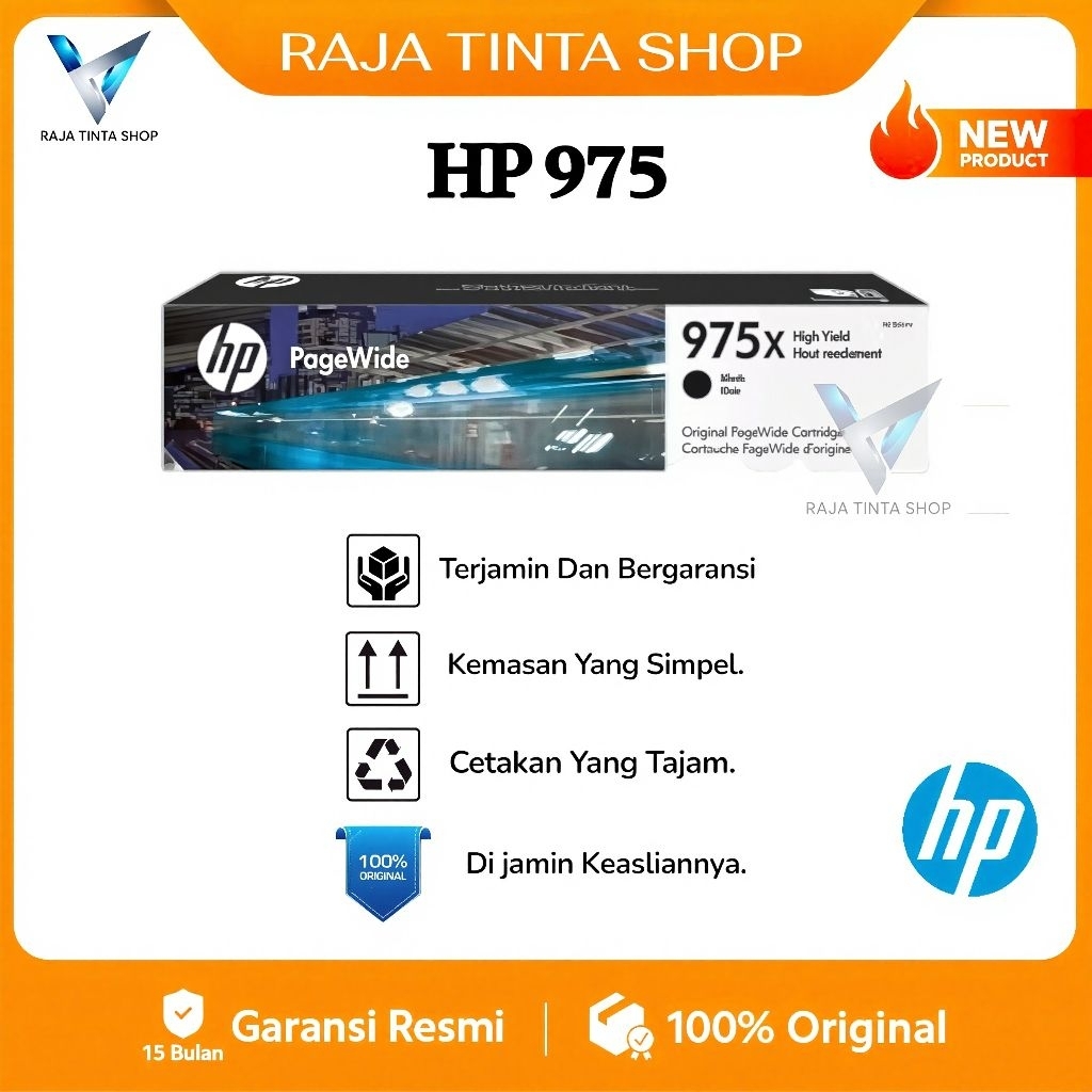 Jual Tinta HP 975X High Yield For PageWide Pro/dw 452 Pro/dw 477 Pro/dw ...