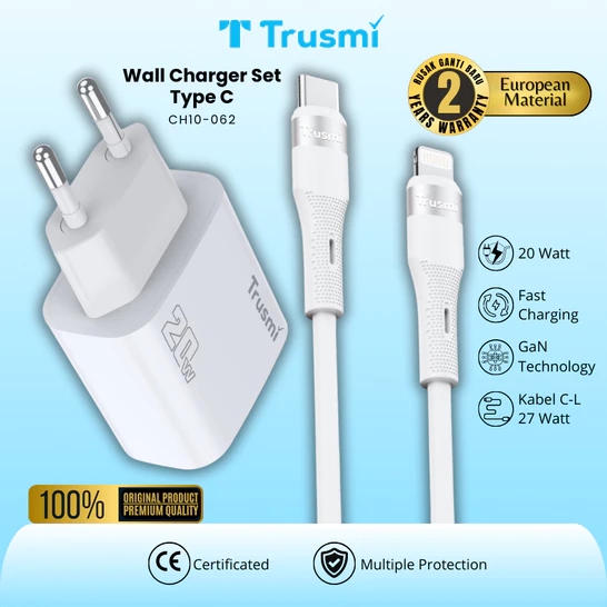 Charger Set (EU) PD20W Type-C With (C to L) 27W Cable