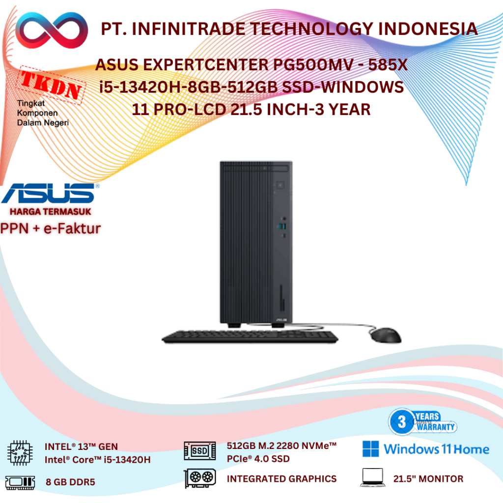 Jual ASUS EXPERTCENTER PG500MV - 585X i5-13420H-8GB-512GB SSD-WINDOWS ...