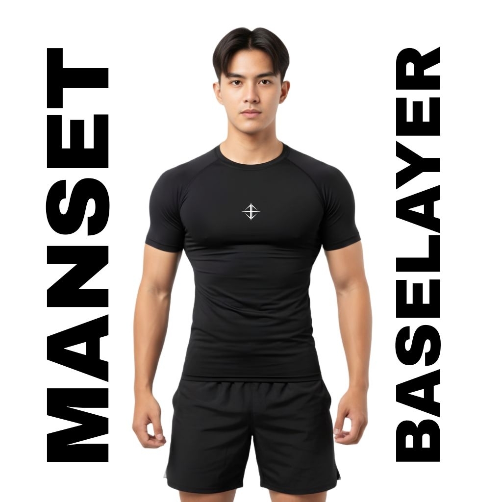BAJU MANSET BASELAYER LENGAN PENDEK KAOS OLAHRAGA GYM FITNES FUTSAL LARI RENANG VOLLY KAOS SPORT