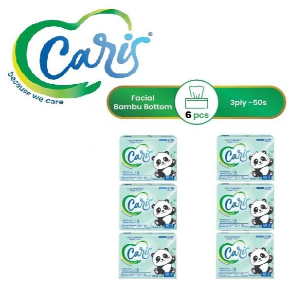 Jual ( 2 Slop isi 6 pcs ) CARIS Travel Pack Facial Tissue - Bambu ...
