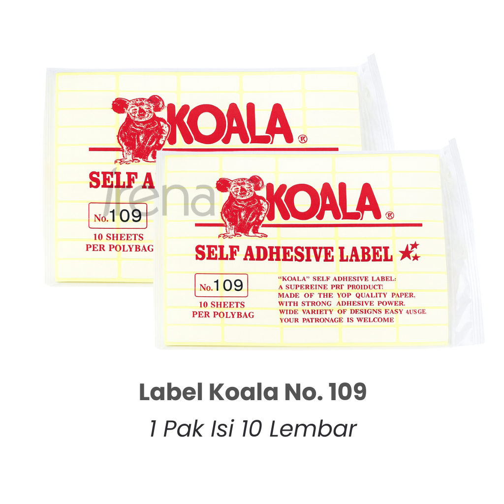 Jual KOALA Label No. 109 uk. 19 x 38 mm (Persegi Panjang) | Shopee ...