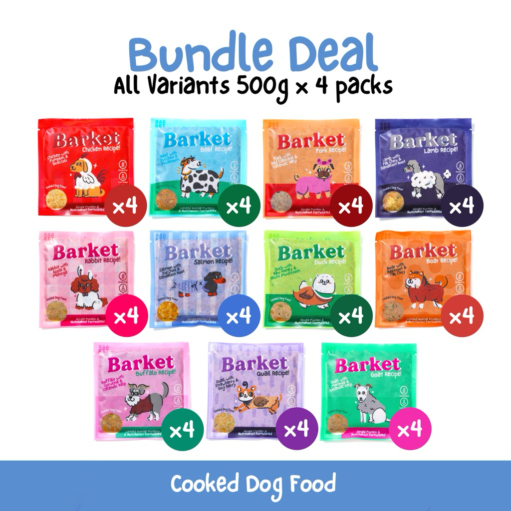 Jual Barket Cooked Dog Food | 2kg Bundle | Makanan Matang Anjing Bundle ...