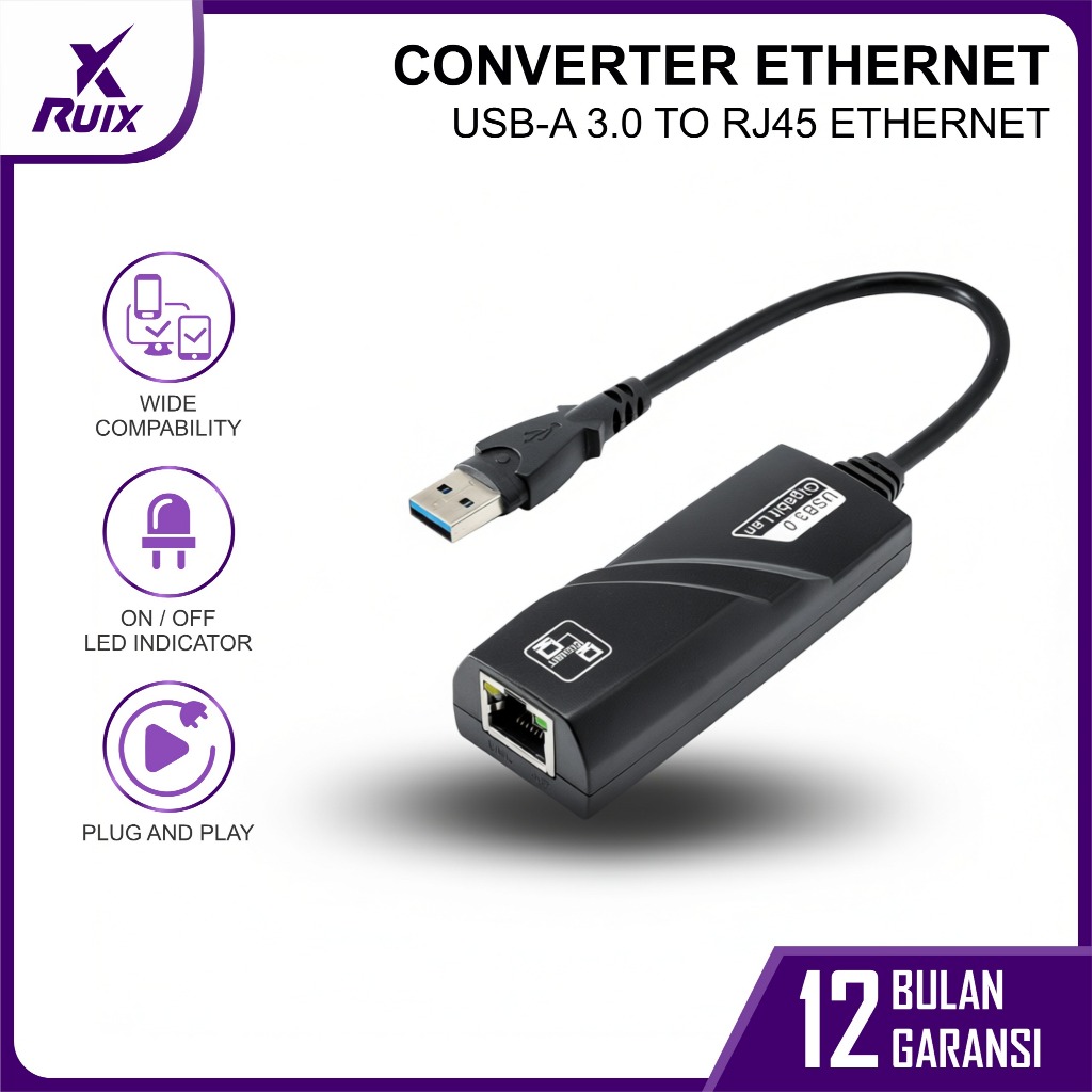 Jual Adaptor Converter Fast Ethernet RJ45 to USB Adapter Connect BMS ...