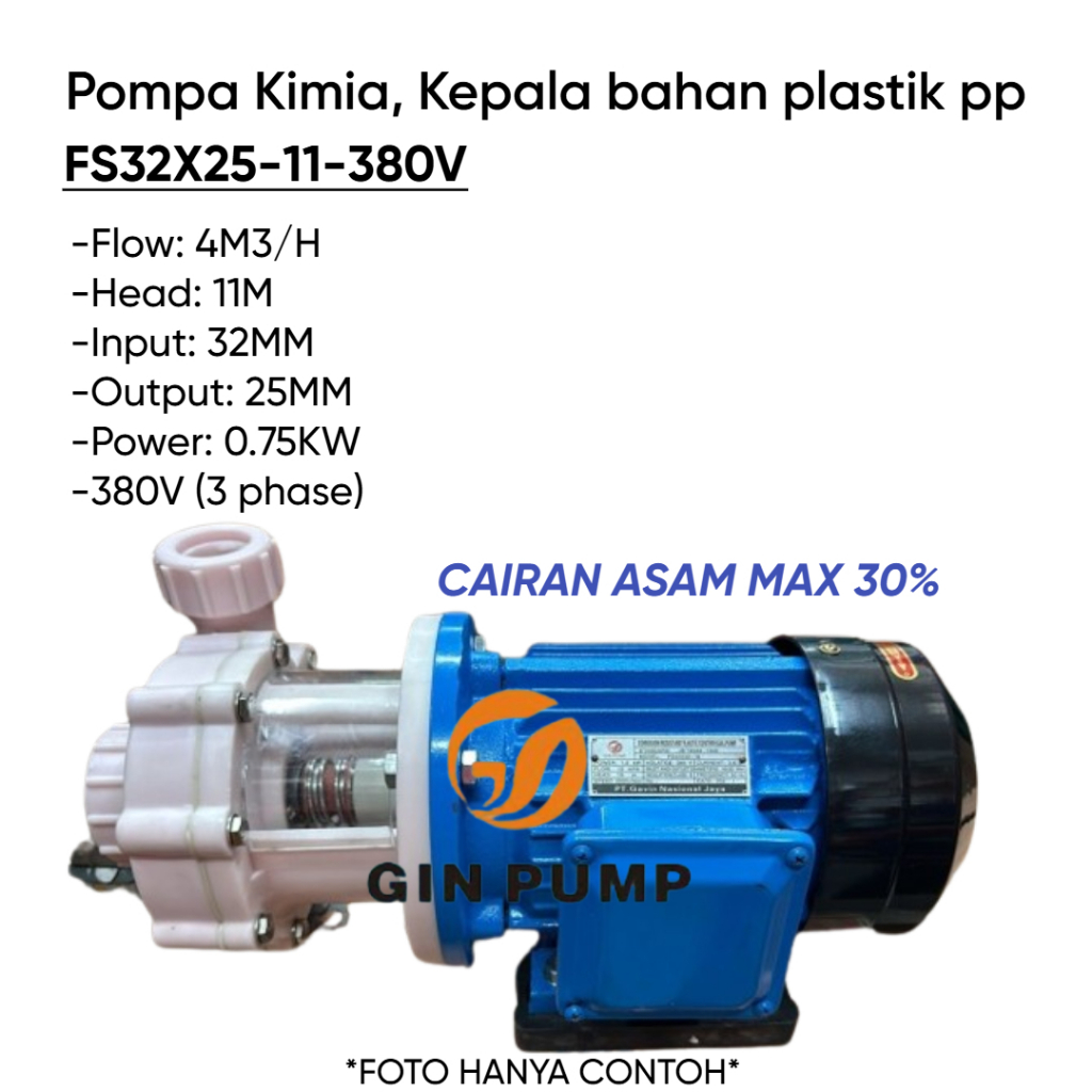 Jual Pompa Kimia / Chemical Pump FS Anti corrosion Centrifugal Pump ...