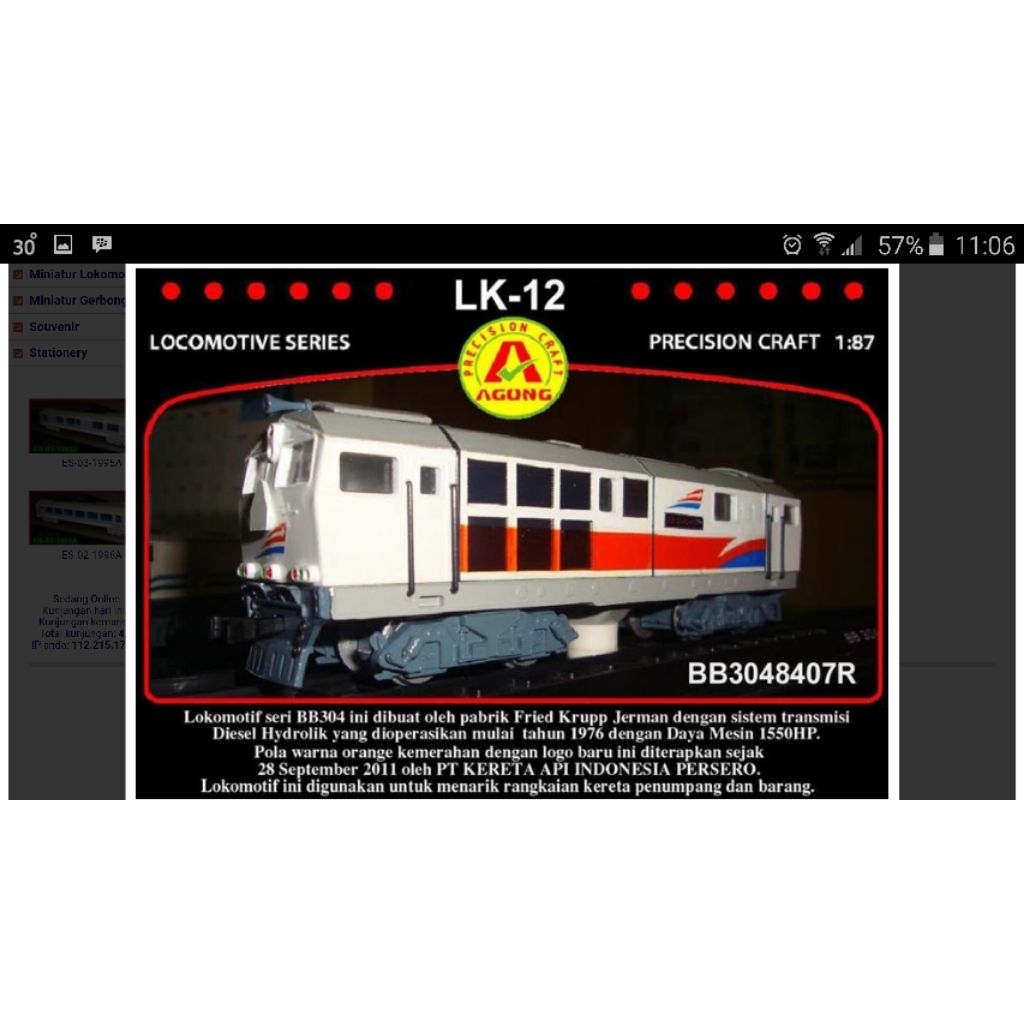 Jual MINIATURE KERETA API INDONESIA BB304 | Shopee Indonesia