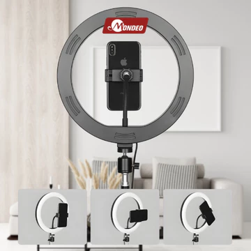 Ring Light 13 MONDEO – 3 Mode Warna Stand Holder HP Untuk Live Streaming Konten