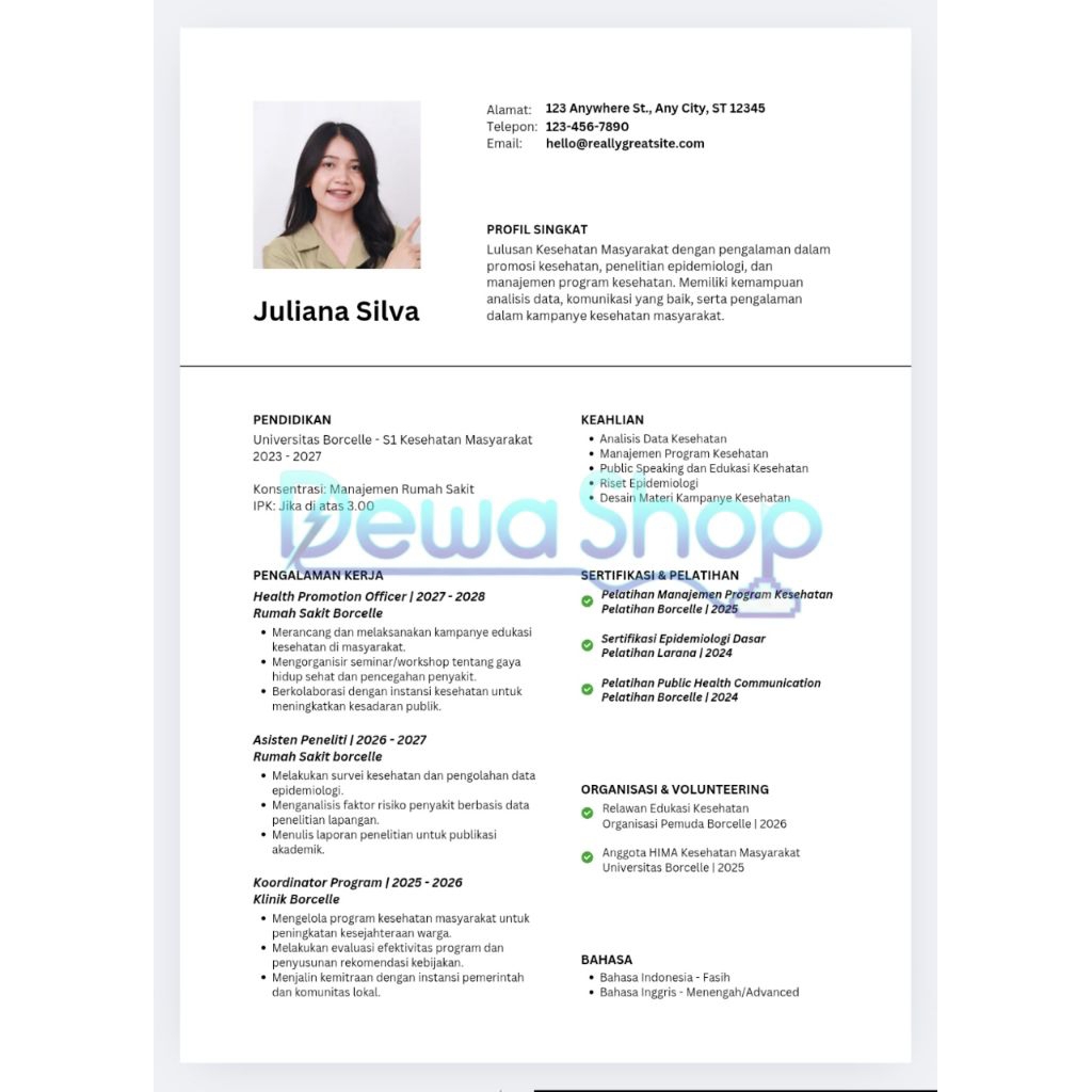 Jual Template CV Aesthetic / ATS Friendly – Editable di Canva – Format ...
