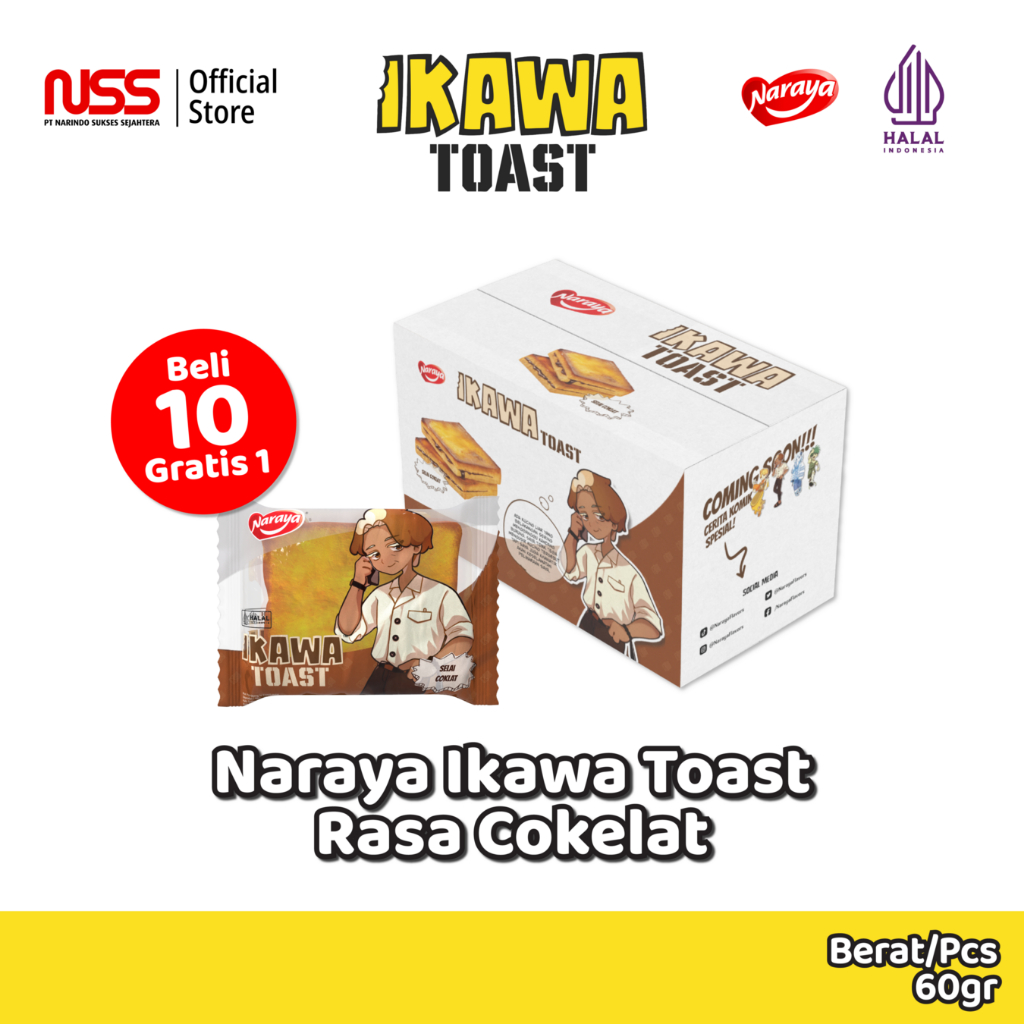 Jual NARAYA Ikawa Toast Roti Panggang Rasa Coklat 60g [Box Eksklusif ...