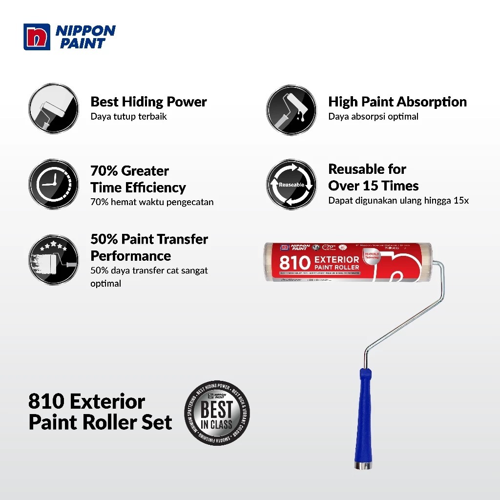 Jual Nippon Paint Roller 810 Eksterior Ultra Premium Kuas Rol Exterior ...