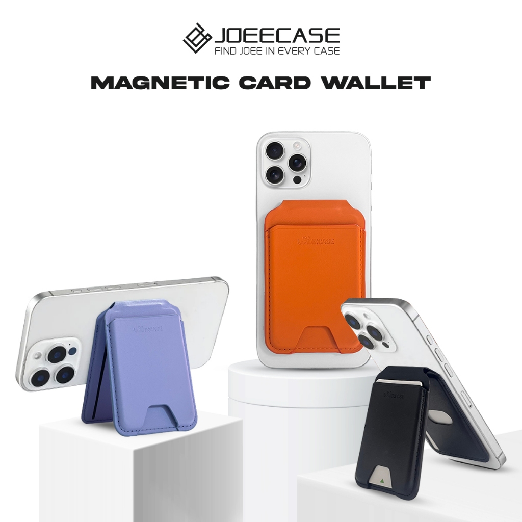 Jual Joeecase - Magnetic Phone Card Wallet Leather/ Card Holder/ Stand ...