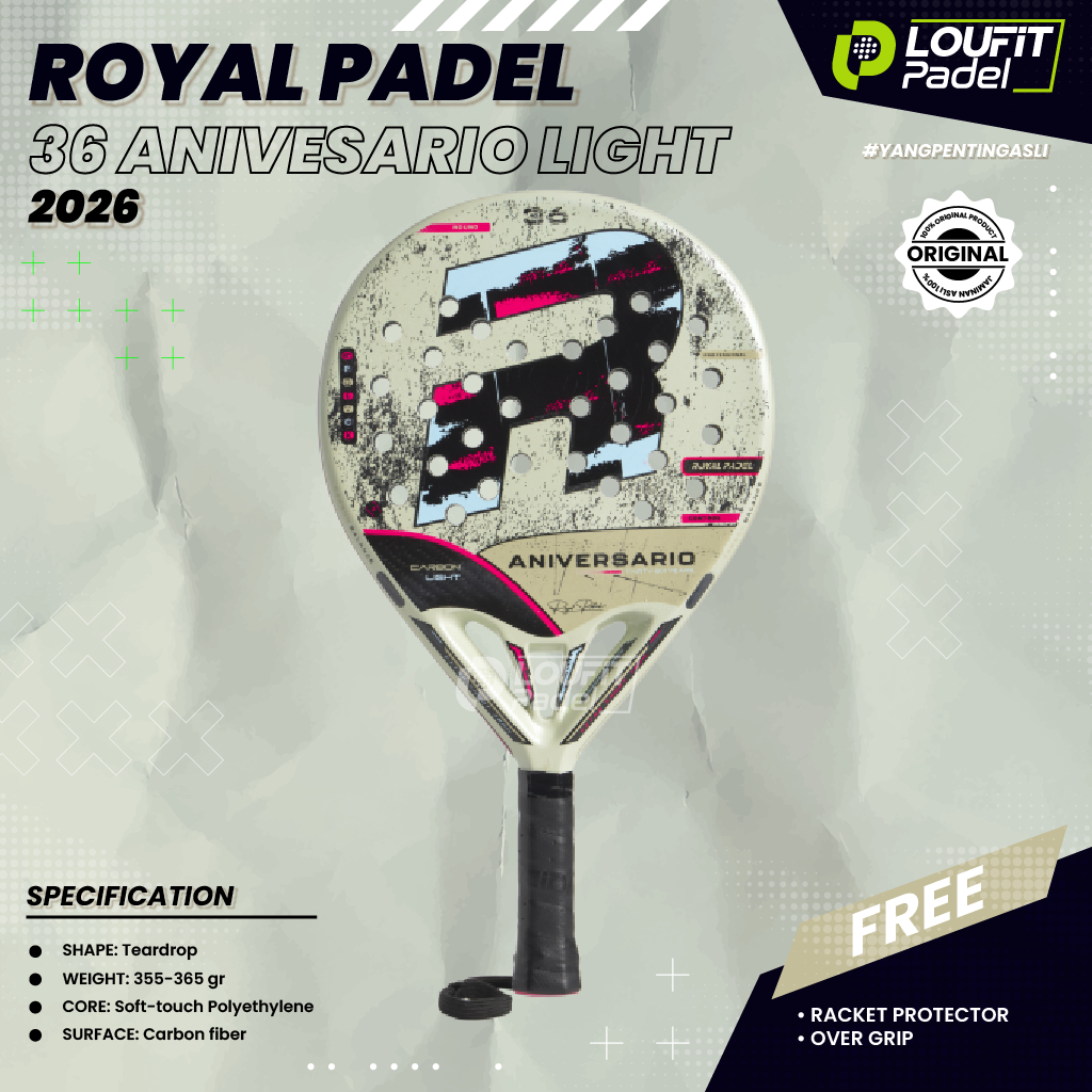 Jual ROYAL PADEL ANIVERSARIO 36 LIGHT (2026) Racket Padel (Homemade in ...