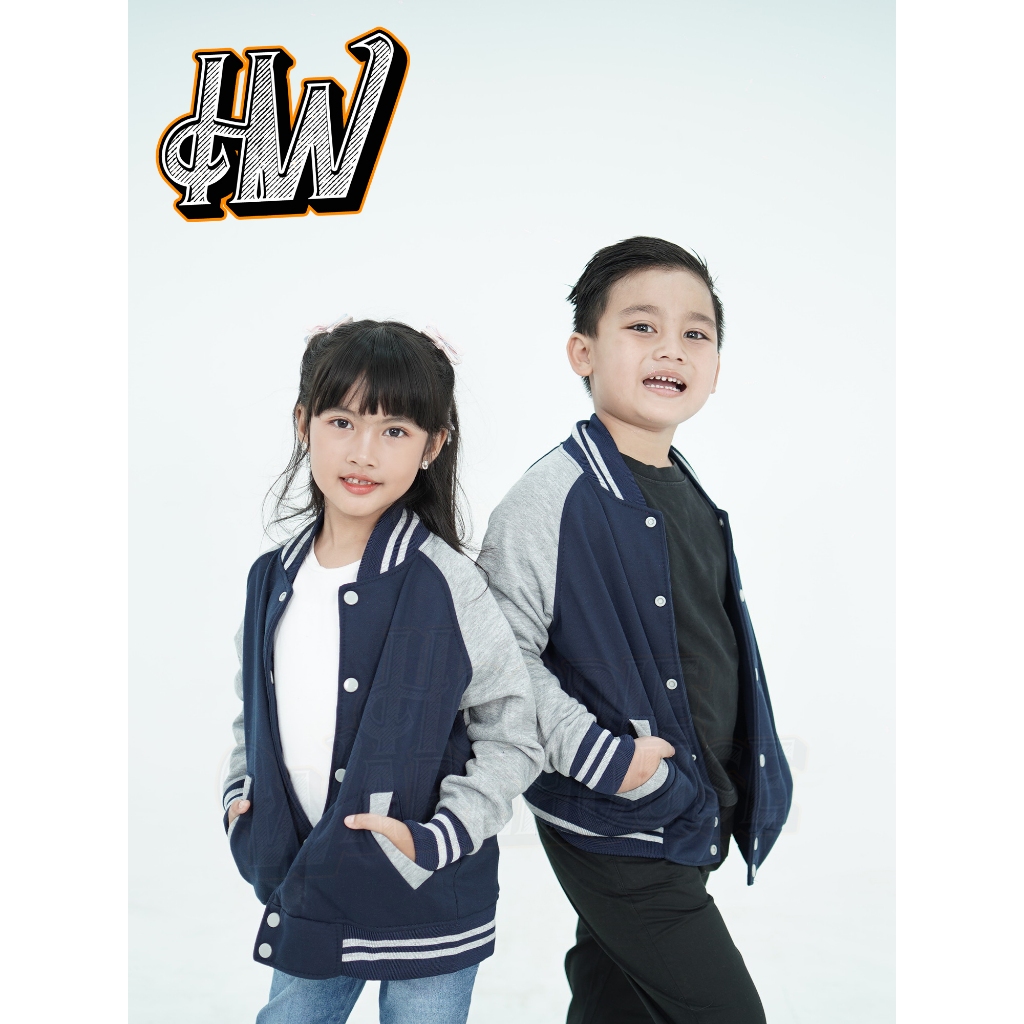 Jual Hoodie Warehouse - Jaket Baseball Varsity Kancing Navy Lengan Abu ...