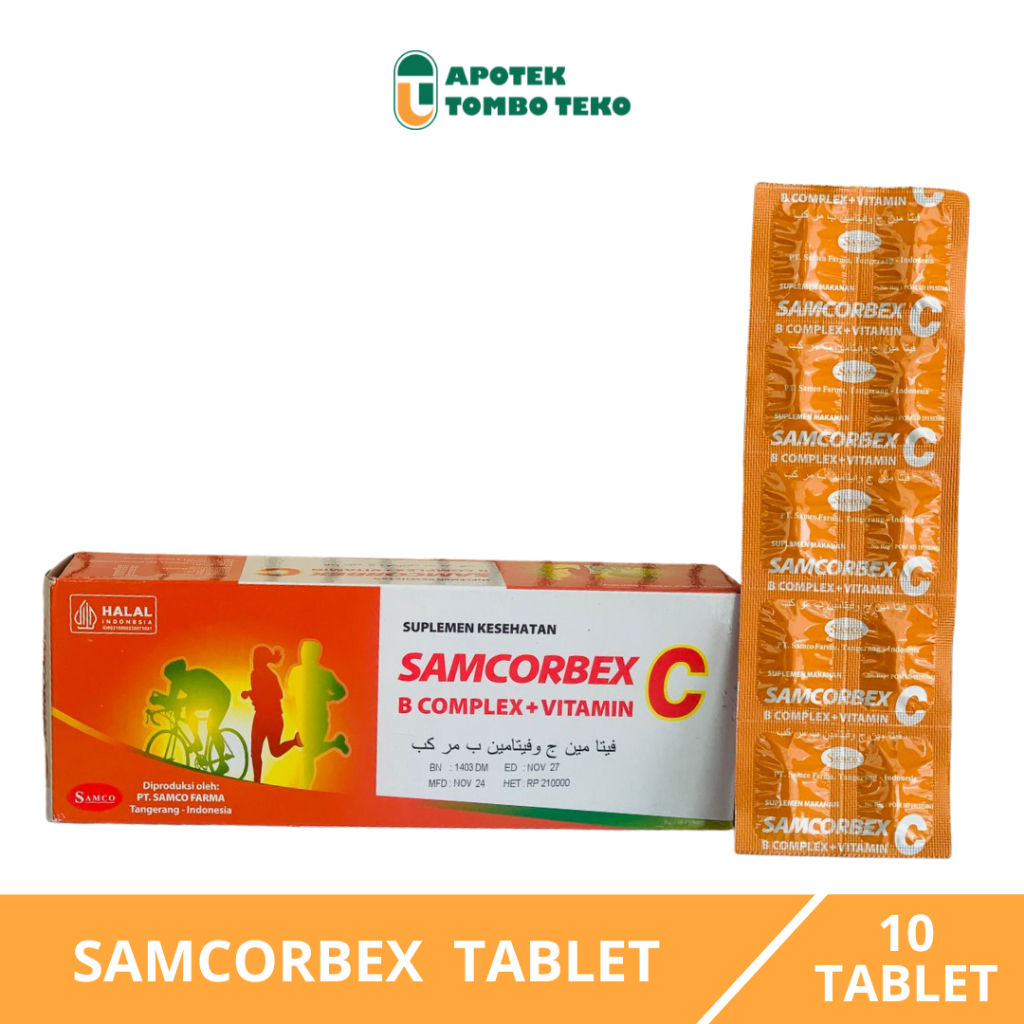Jual SAMCORBEX VITAMIN B COMPLEX DAN VITAMIN C ISI 10 TABLET | Shopee ...