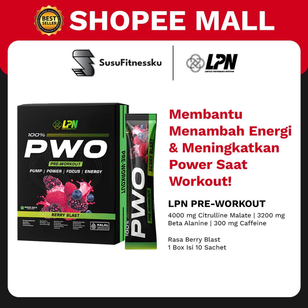 Jual LPN PWO Premium Preworkout - 1 Box (isi 10 sachet) | Shopee Indonesia