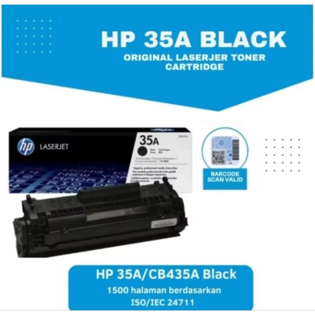 Jual Toner Hp Catridge 35A Black CB435A Original | Shopee Indonesia