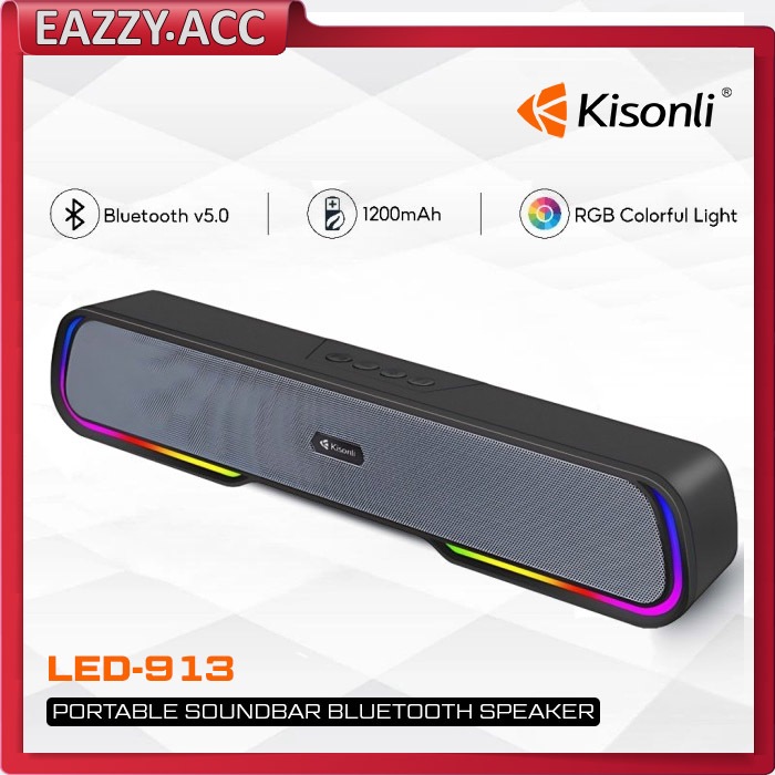 Jual Speaker Portable Bluetooth Kisonli LED-913 Super Stereo Bass ...