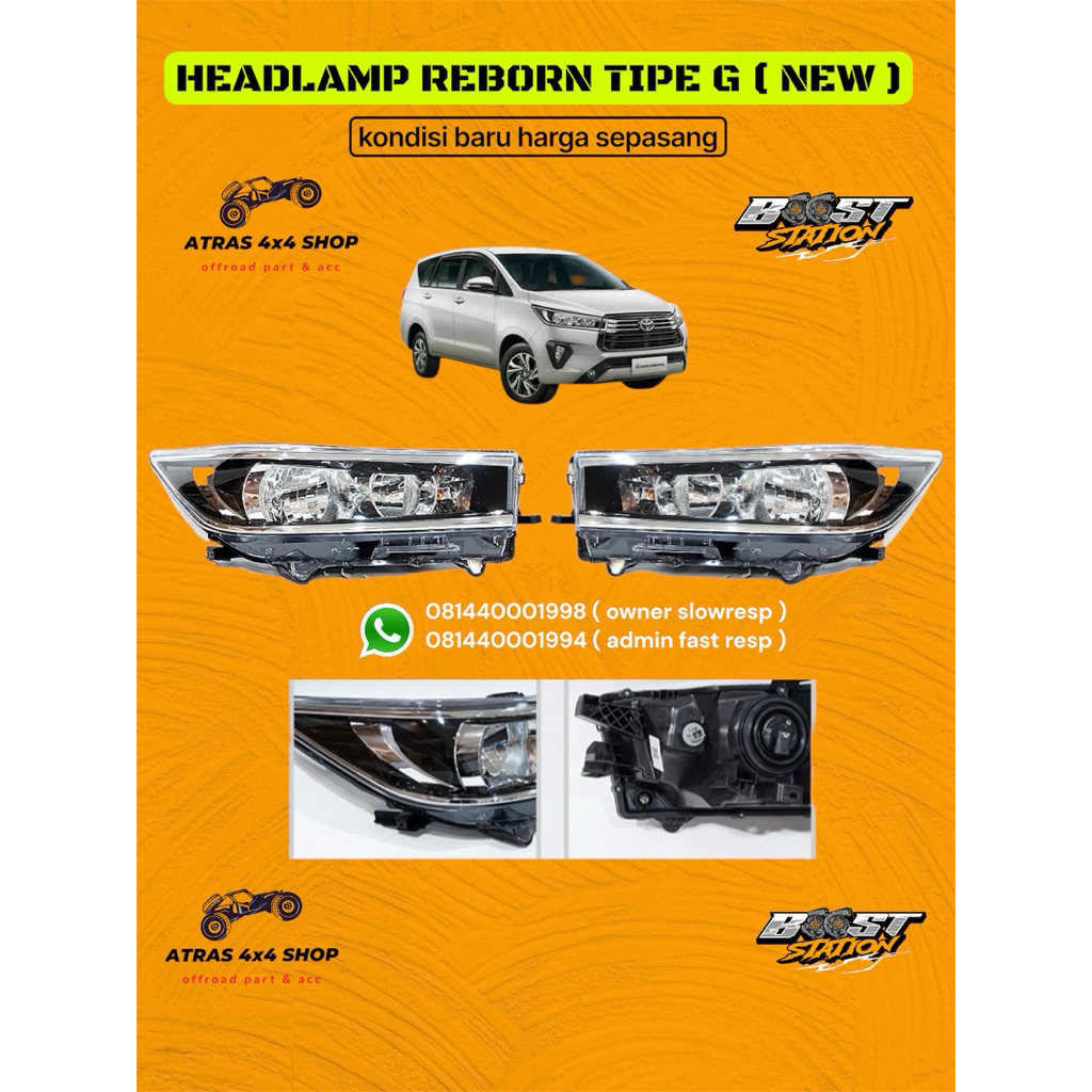Jual headlamp lampu utama innova reborn semua tahun kondisi baru ...