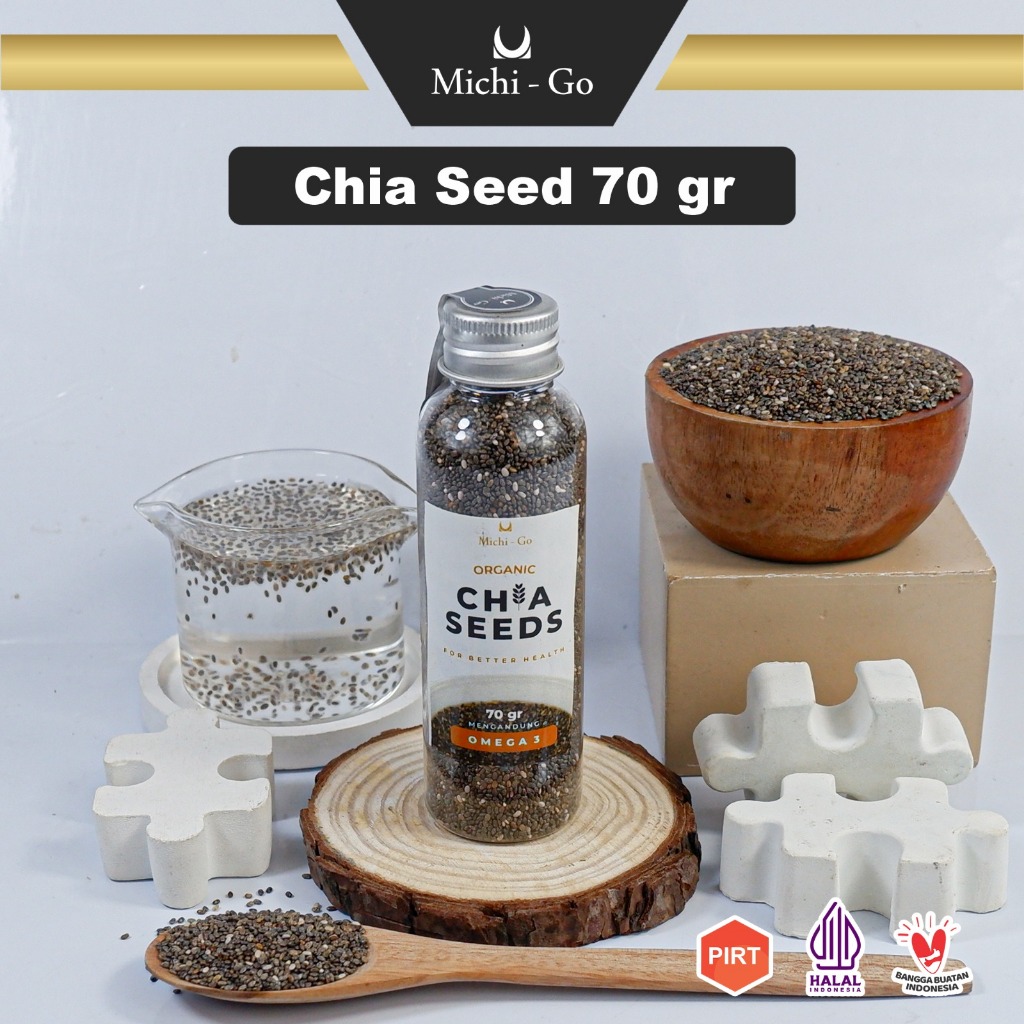 Jual Michigo Biji Chia Seed Organik 70 gram / Black Chia Seed Premium ...